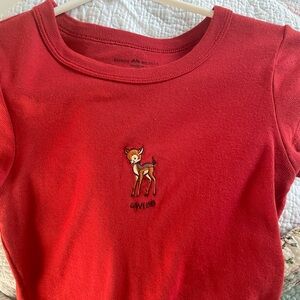 ADORABLE brandy Melville baby tee - red with Swiss deer graphic!